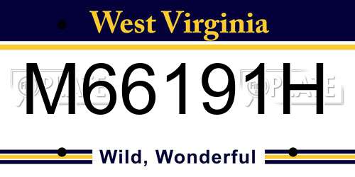 M66191H West Virginia License Plate