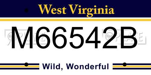 M66542B West Virginia License Plate