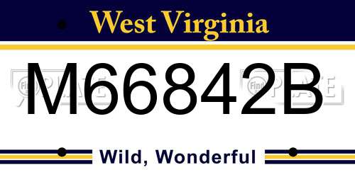 M66842B West Virginia License Plate
