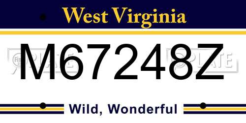 M67248Z West Virginia License Plate