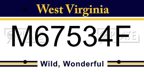 M67534F West Virginia License Plate