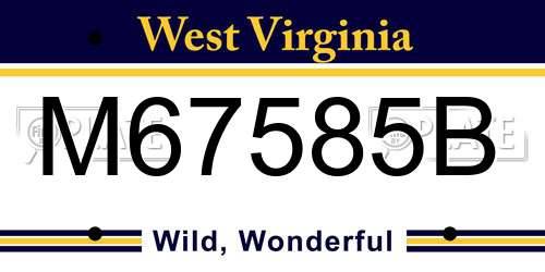 M67585B West Virginia License Plate
