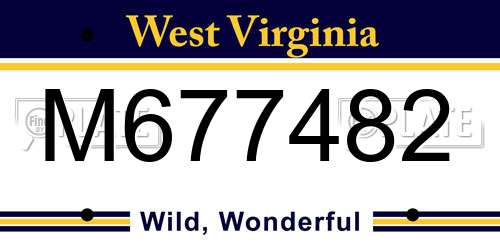 M677482 West Virginia License Plate
