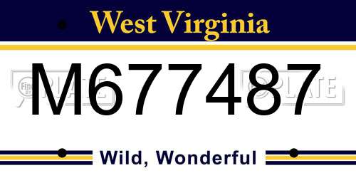M677487 West Virginia License Plate