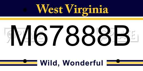 M67888B West Virginia License Plate