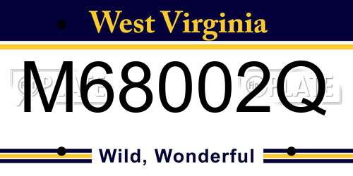 M68002Q West Virginia License Plate