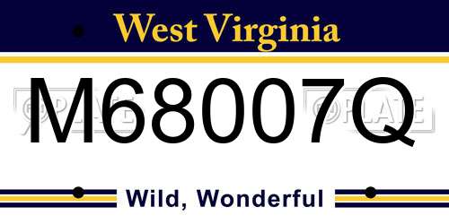 M68007Q West Virginia License Plate