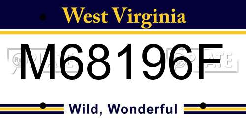 M68196F West Virginia License Plate
