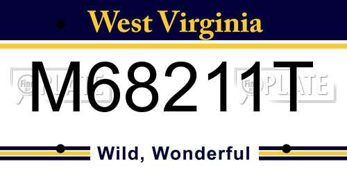 M68211T West Virginia License Plate