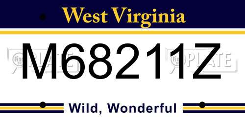 M68211Z West Virginia License Plate