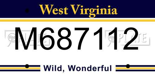 M687112 West Virginia License Plate