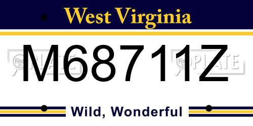 M68711Z West Virginia License Plate
