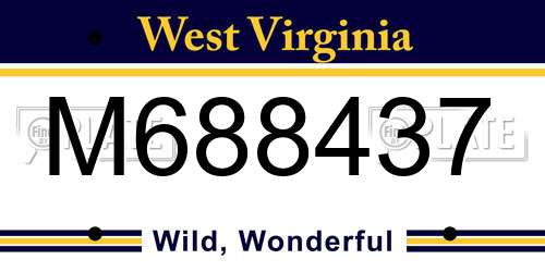 M688437 West Virginia License Plate