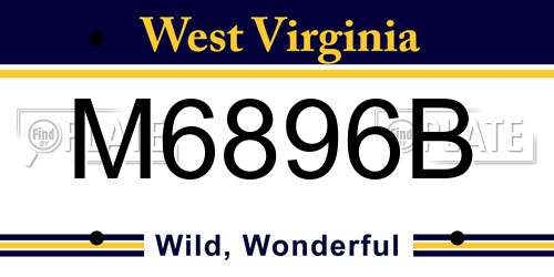 M6896B West Virginia License Plate