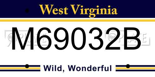 M69032B West Virginia License Plate
