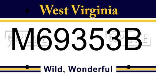 M69353B West Virginia License Plate