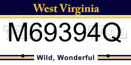 M69394Q West Virginia License Plate