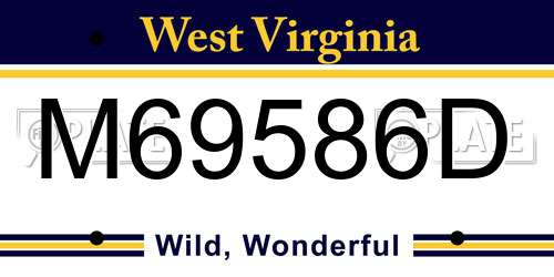M69586D West Virginia License Plate
