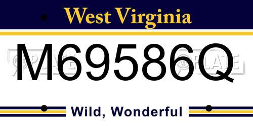 M69586Q West Virginia License Plate