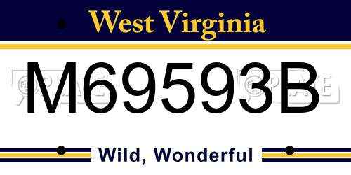 M69593B West Virginia License Plate