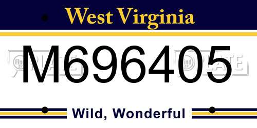 M696405 West Virginia License Plate