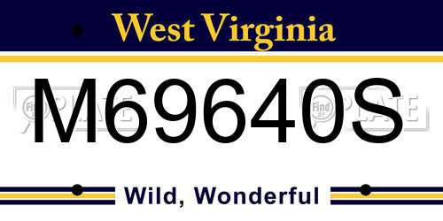 M69640S West Virginia License Plate
