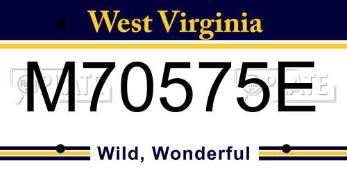 M70575E West Virginia License Plate