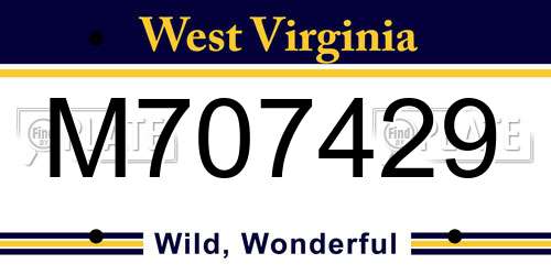 M707429 West Virginia License Plate