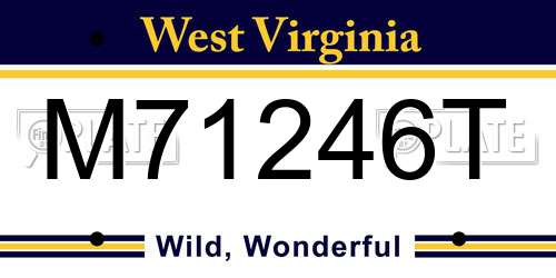 M71246T West Virginia License Plate