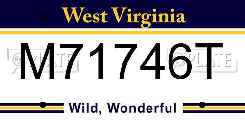M71746T West Virginia License Plate