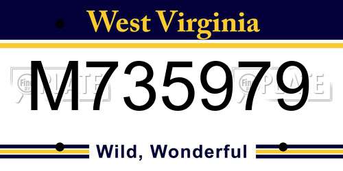 M735979 West Virginia License Plate