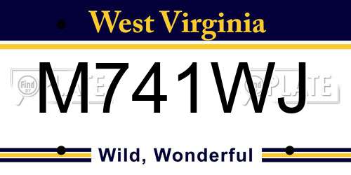 M741WJ West Virginia License Plate