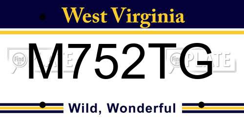 M752TG West Virginia License Plate