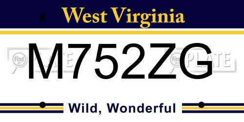 M752ZG West Virginia License Plate