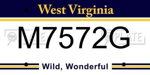 M7572G West Virginia License Plate