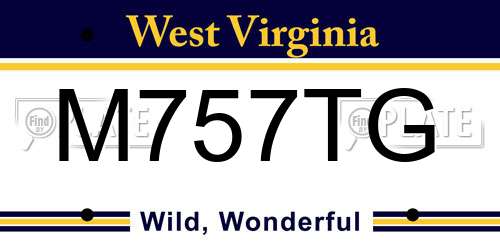 M757TG West Virginia License Plate