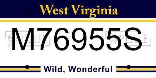 M76955S West Virginia License Plate
