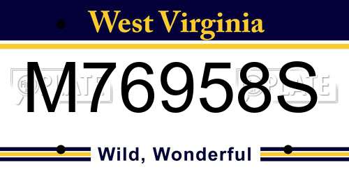 M76958S West Virginia License Plate