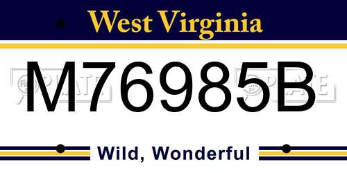M76985B West Virginia License Plate