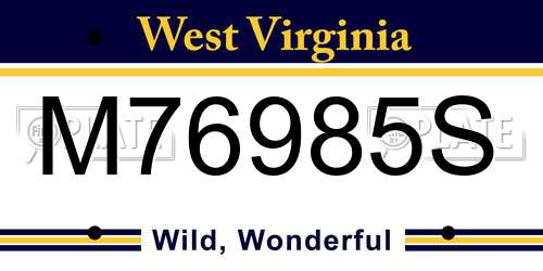 M76985S West Virginia License Plate