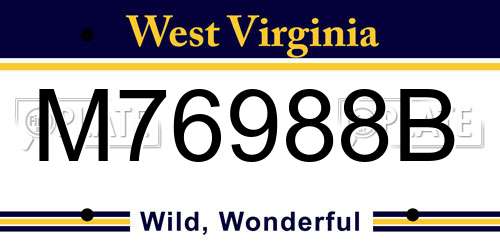 M76988B West Virginia License Plate