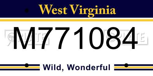 M771084 West Virginia License Plate