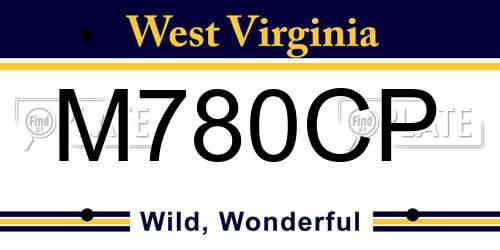 M780CP West Virginia License Plate