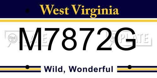 M7872G West Virginia License Plate