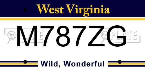 M787ZG West Virginia License Plate