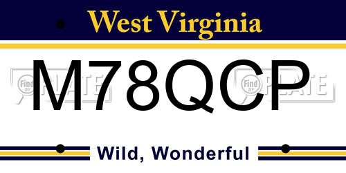 M78QCP West Virginia License Plate