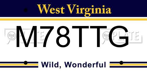 M78TTG West Virginia License Plate