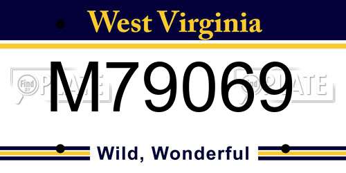 M79069 West Virginia License Plate