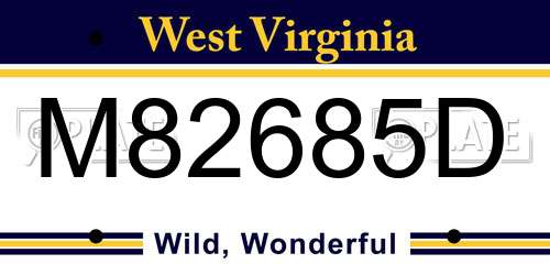 M82685D West Virginia License Plate
