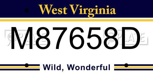 M87658D West Virginia License Plate